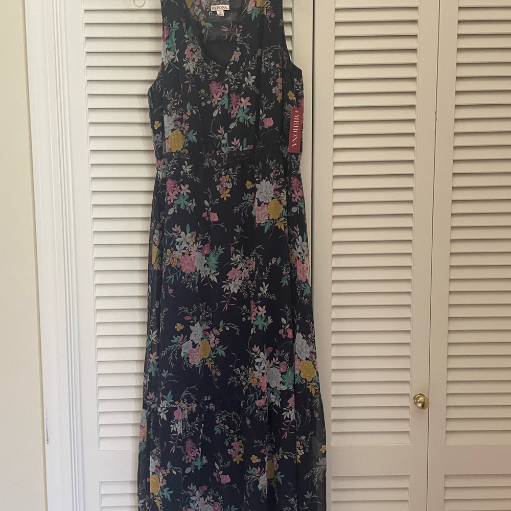 Merona Navy Floral Maxi Dress